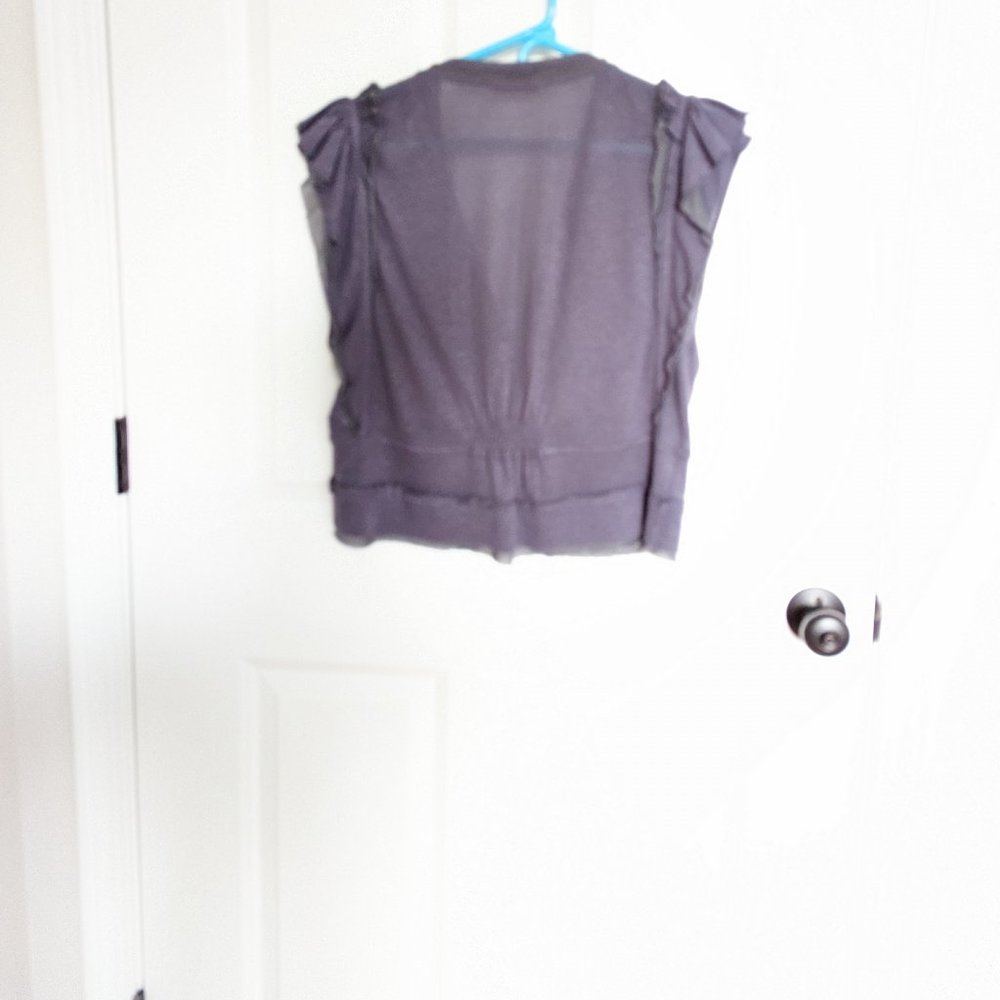 Ruffled cap sleeved cropped V-neck summer top